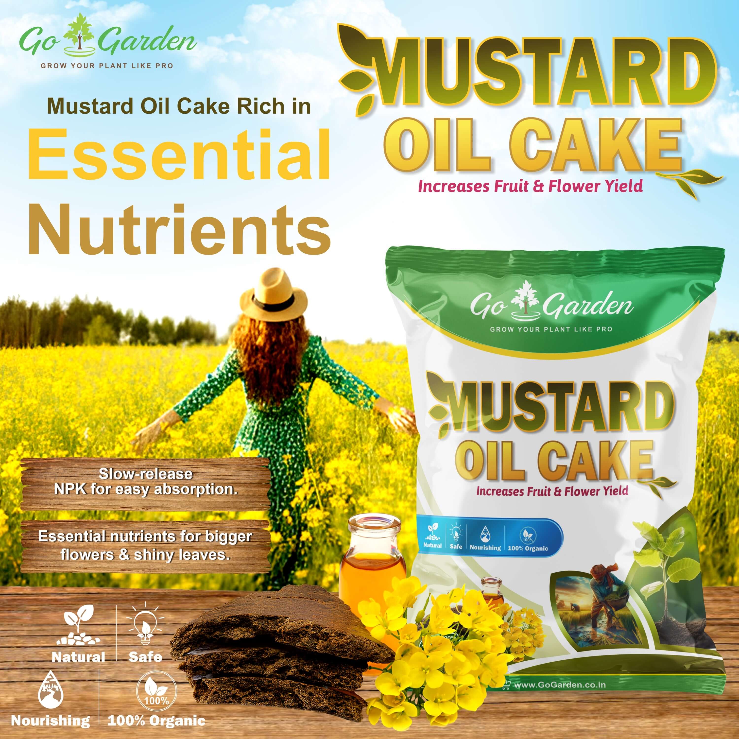 Mustard Cake Powder for Plants and Home Garden – Organic Fertilizer 1KG