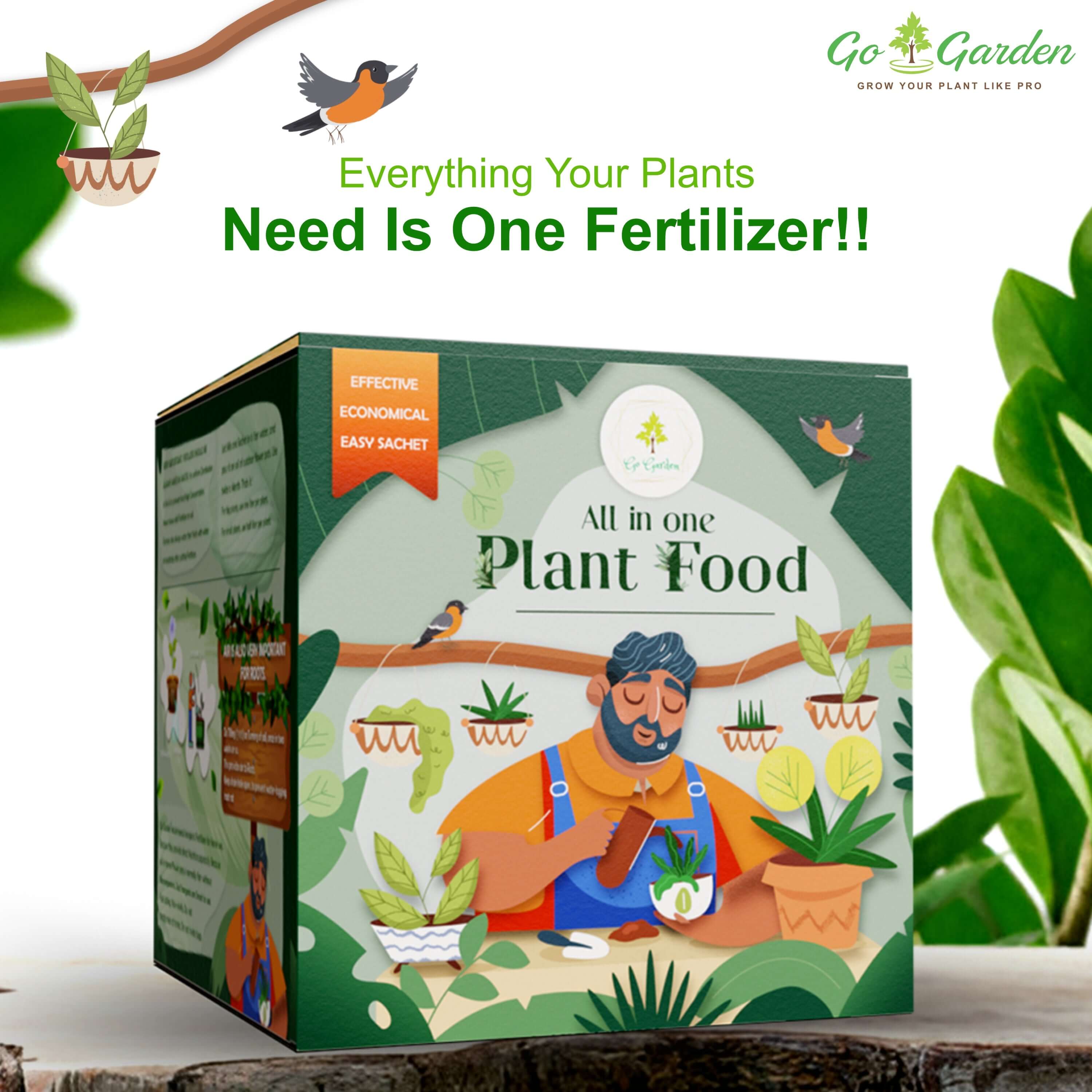 All Purpose Plant Food, Mixed Fertilizer for House Plants, Complete Nutrition with Micronutrients – for Better Plant Growth, 10 sachets, 250 gm