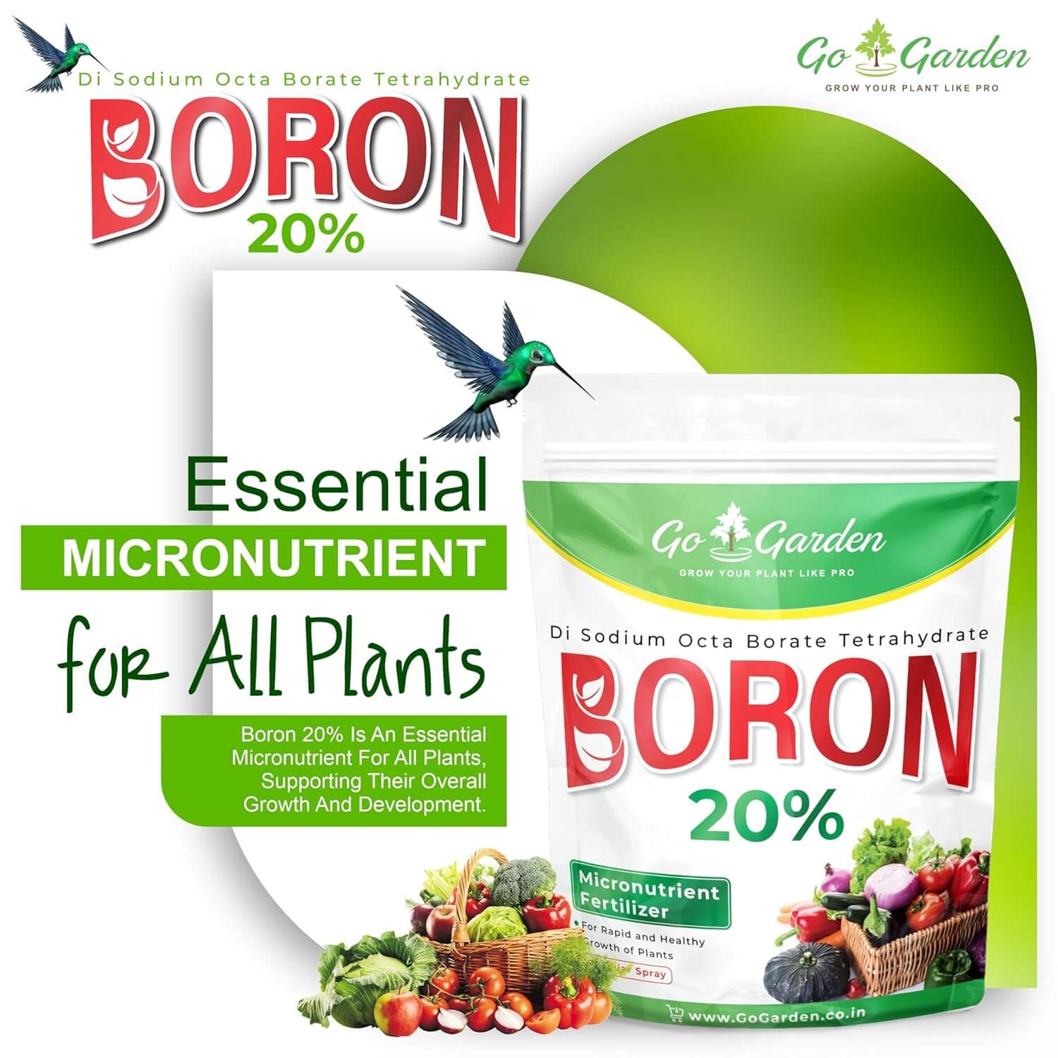 Boron 20% Micronutrient Fertilizer - Boosts Vegetable Growth