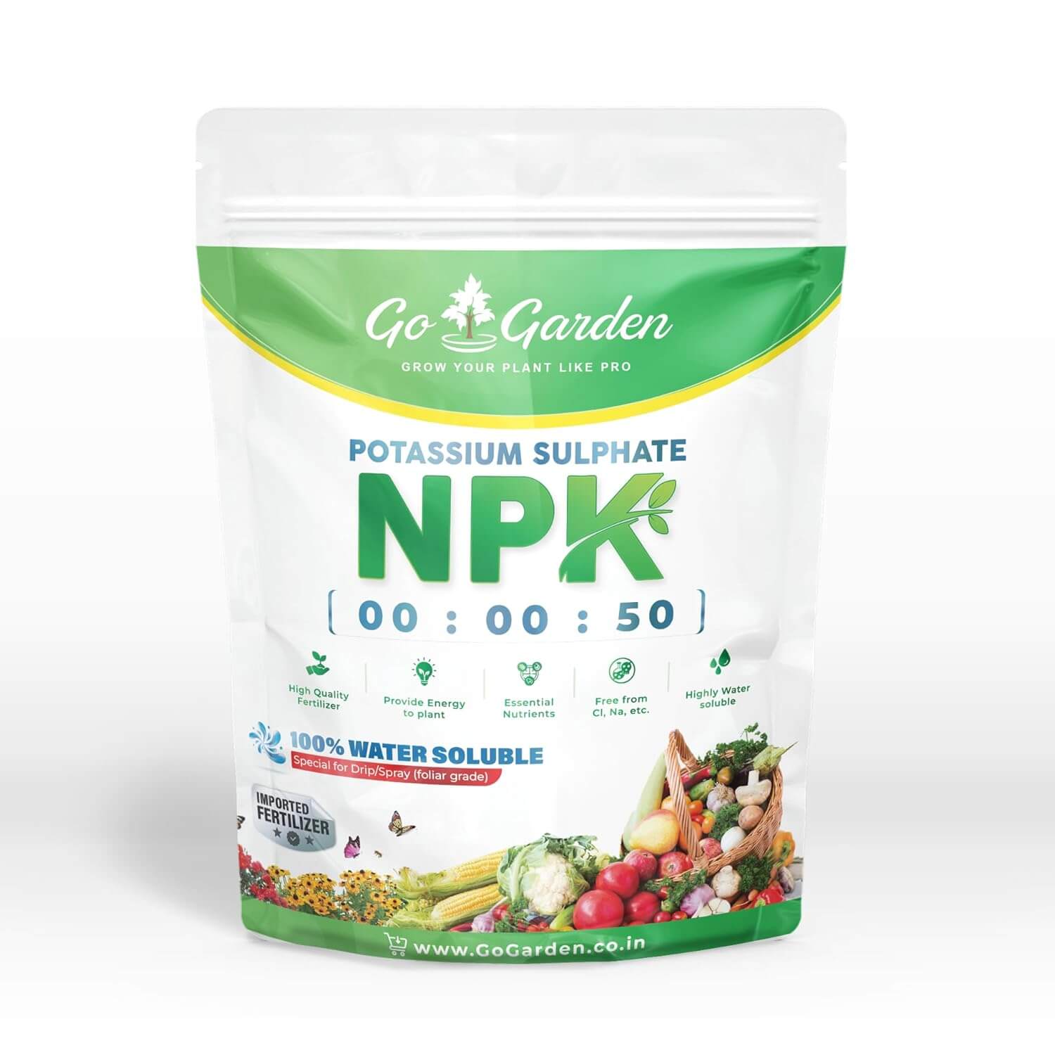 Potassium Sulphate NPK 00:00:50 Fertilizer Powder Water Soluble, Suitable For All Types of Plants