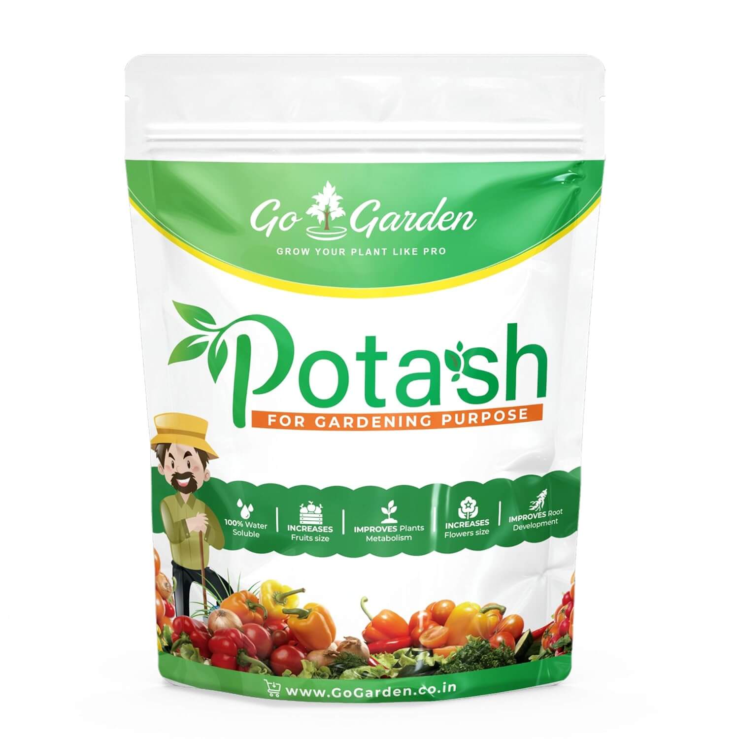 Muriate of Potash Fertilizer | MOP Fertilizer | All Purpose for Plant Health, Flower Fruit Plant Growth NPK (0:0:60) 450 Gram