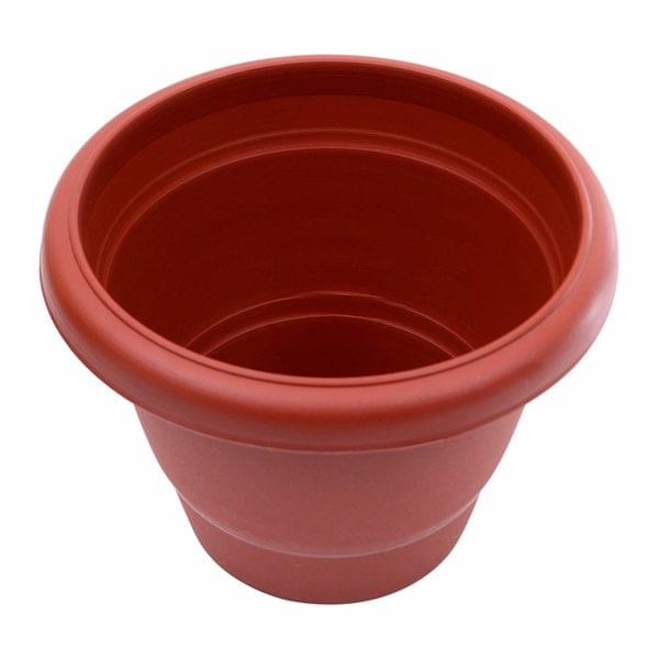 Gardening Flower Pots – 8″ Round Garden Plastic Planters in Terracotta Color – 6 PCS