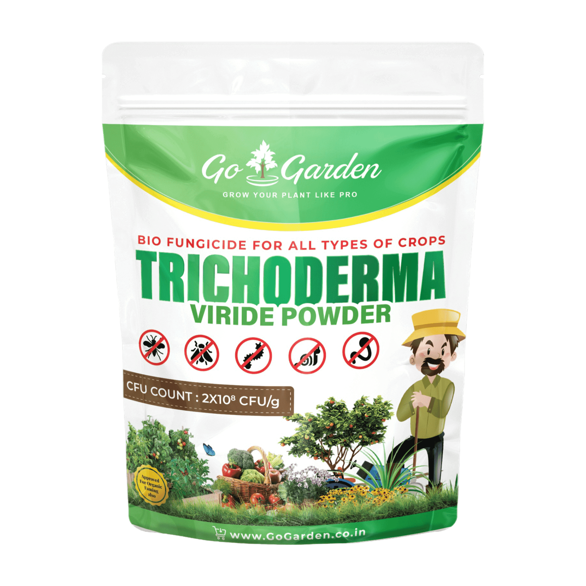 Trichoderma Viridi Fungicide for plants Bio Fungicide- Prevents Fungal and Bacterial Diseases in Plants (2 x 10^8 CFU per Gram)