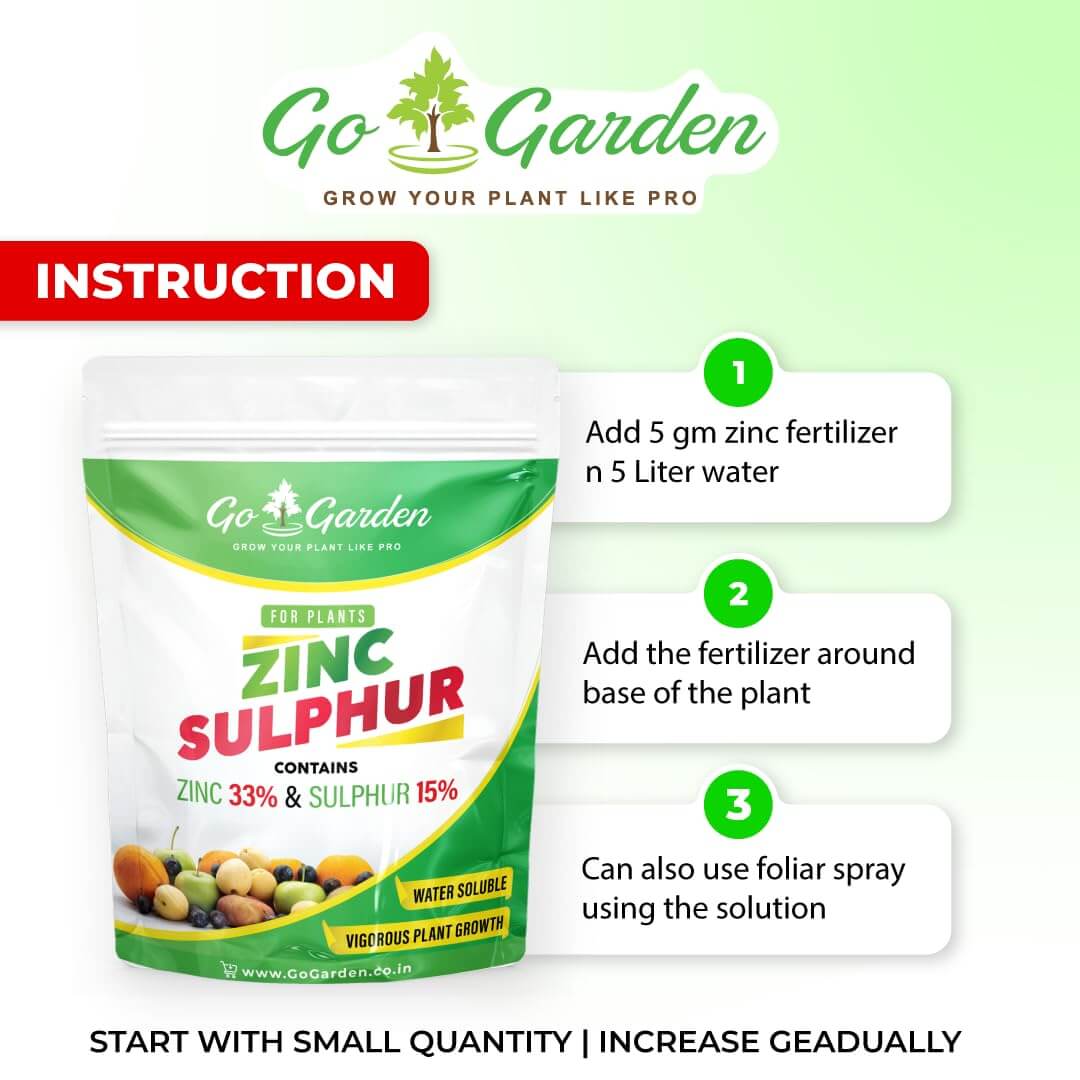 Zinc Sulphate (33%) Fertilizers - Boost Plant Growth and Health (Zinc 33% and Sulphur 15%) Micronutrient Fertilizer For Plant