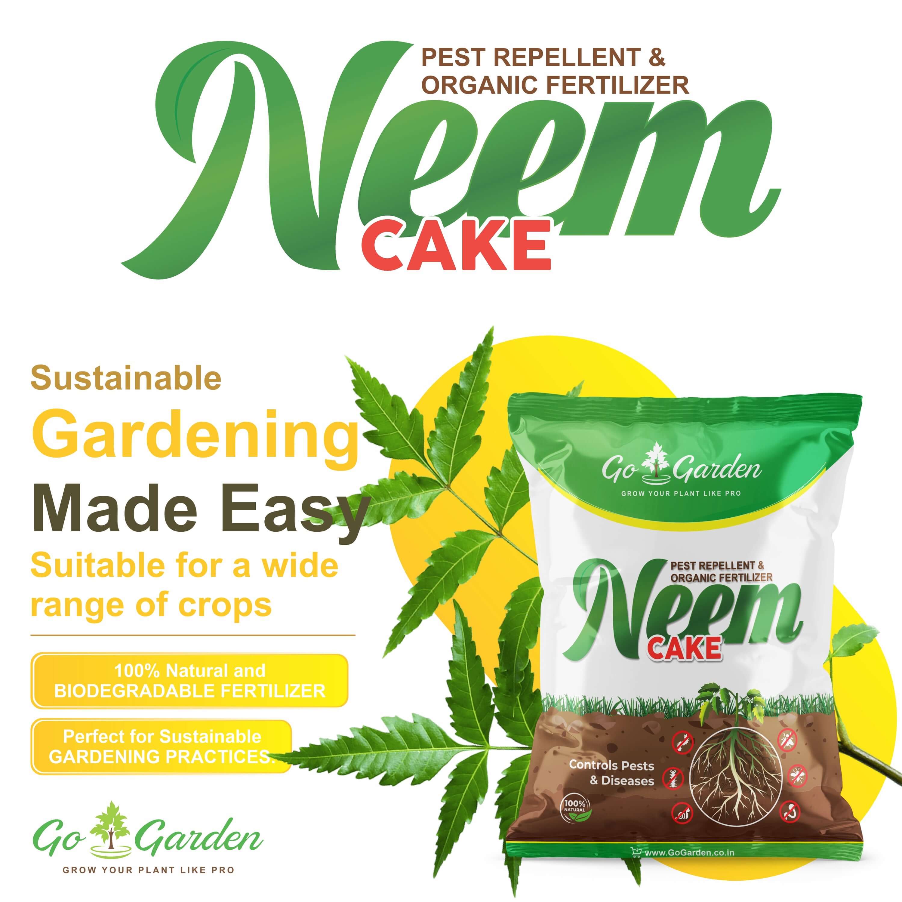 Neem Cake Powder for Plants and Home Garden 100% Organic Fertilizer and Pest Repellen