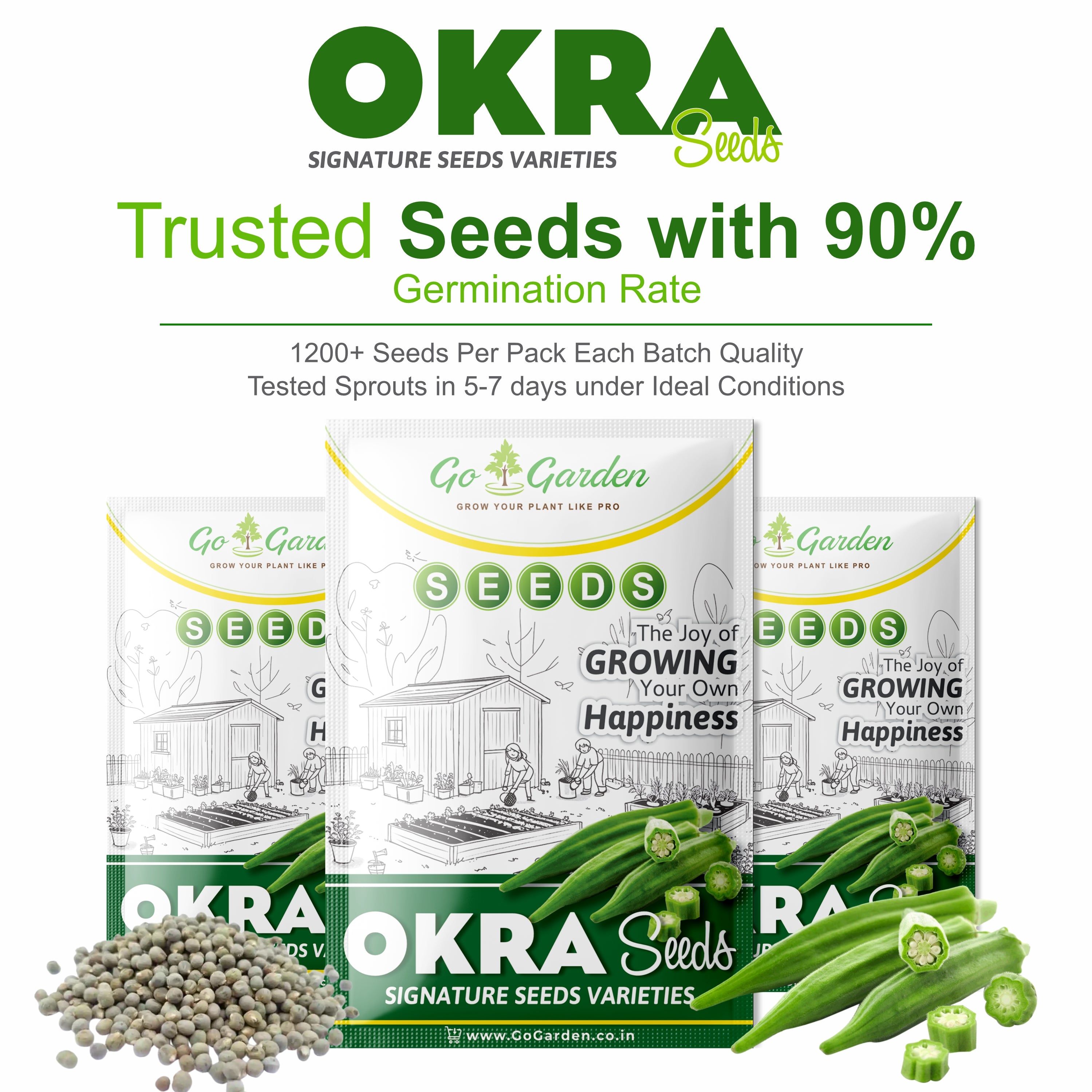 okra seeds Bhindi Vegetable Seeds ( Pack of 25g, 400+ Seeds) Seeds to grow
