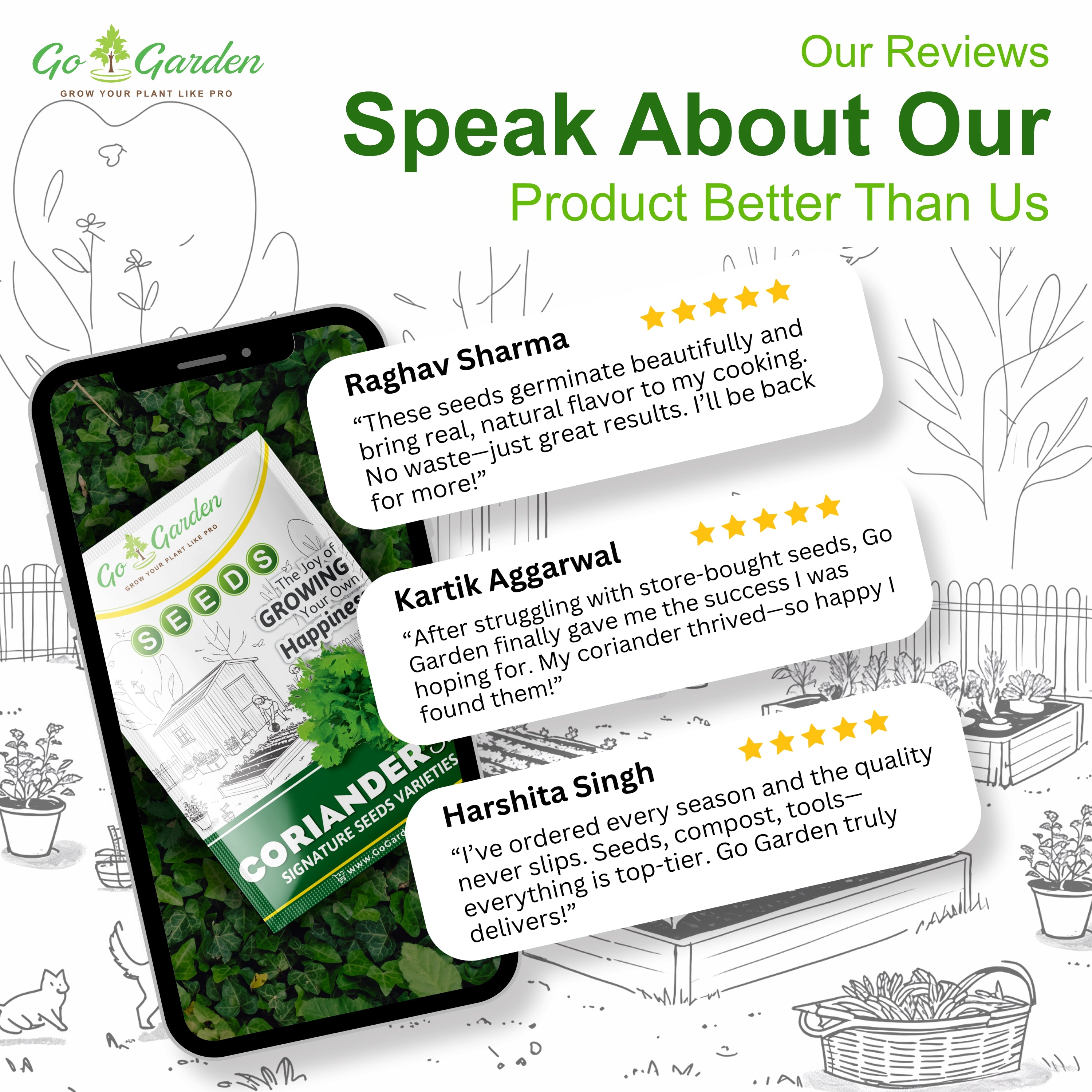 Coriander धनिया Seeds (Dhaniya, Pack of 20g, 1200+ Seeds) Seeds to grow all seasons in Your Home & kitchen garden