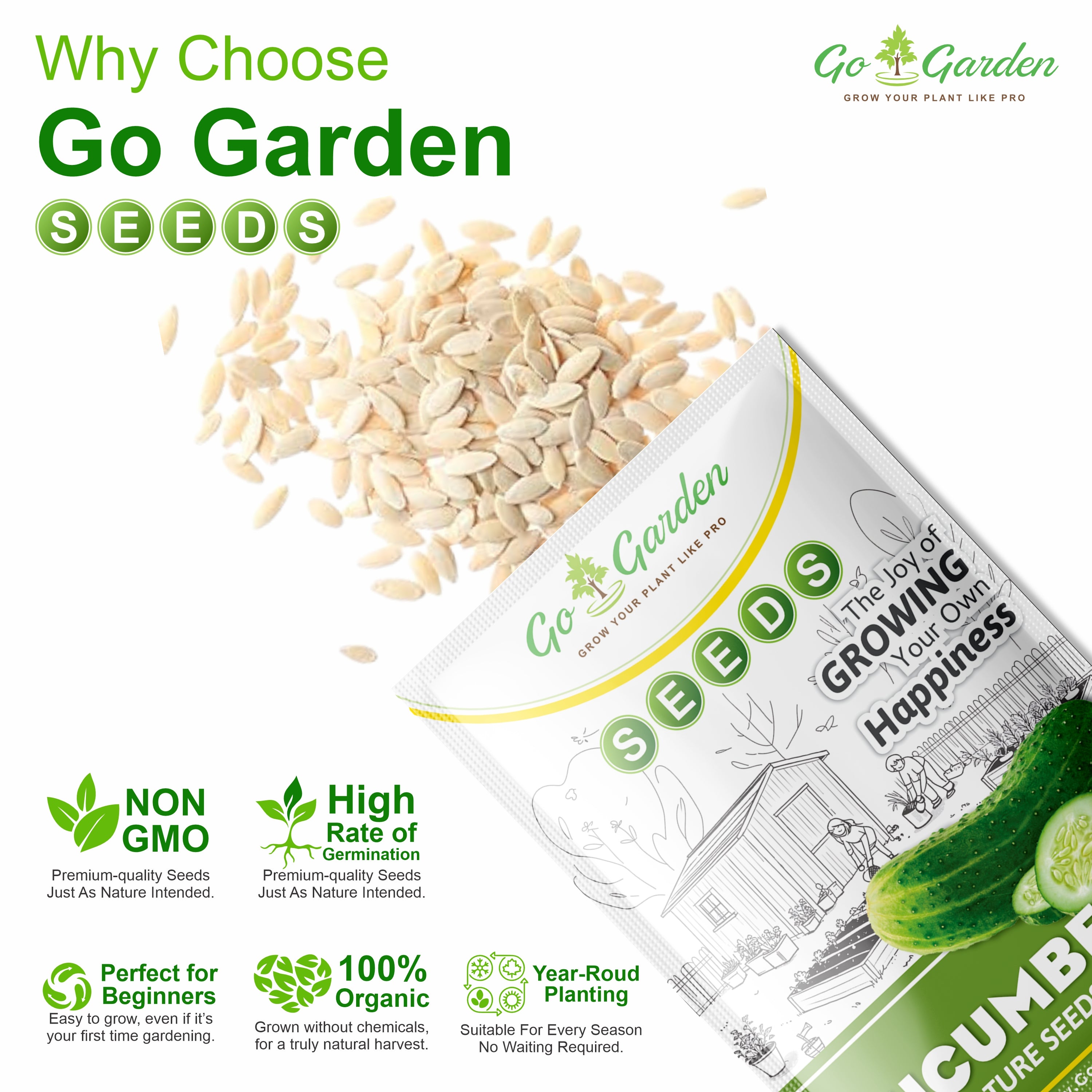 Cucumber Vegetable Seeds (Khira, Pack of 10g, 300+ Seeds) Seeds to grow