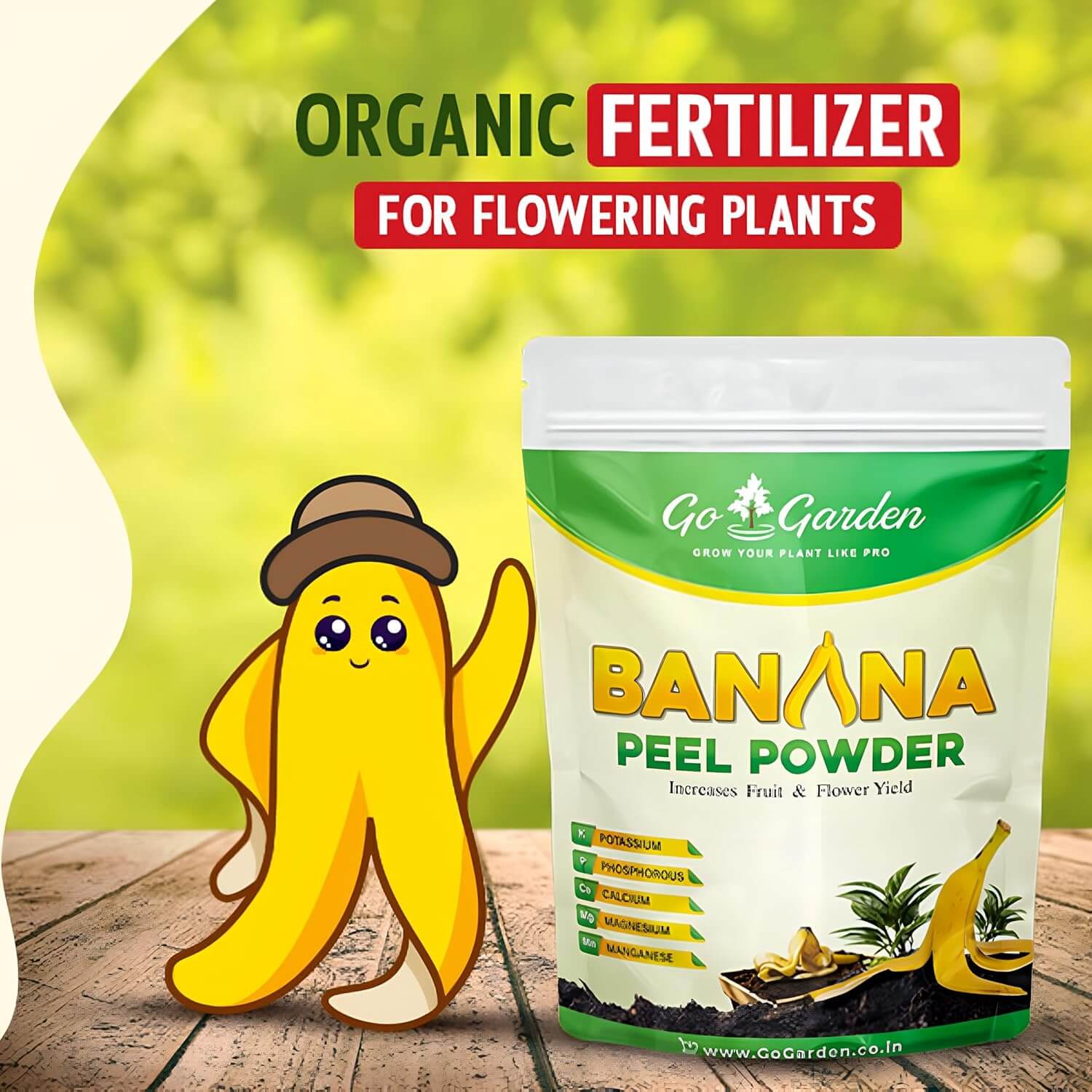 Banana Peel Powder Fertilizer for Plants | Pure & Natural Bloom Booster | Organic Fertiliser for Home Garden - Slow Releasing | Natural Growth Promoter | Flower & Fruit Booster