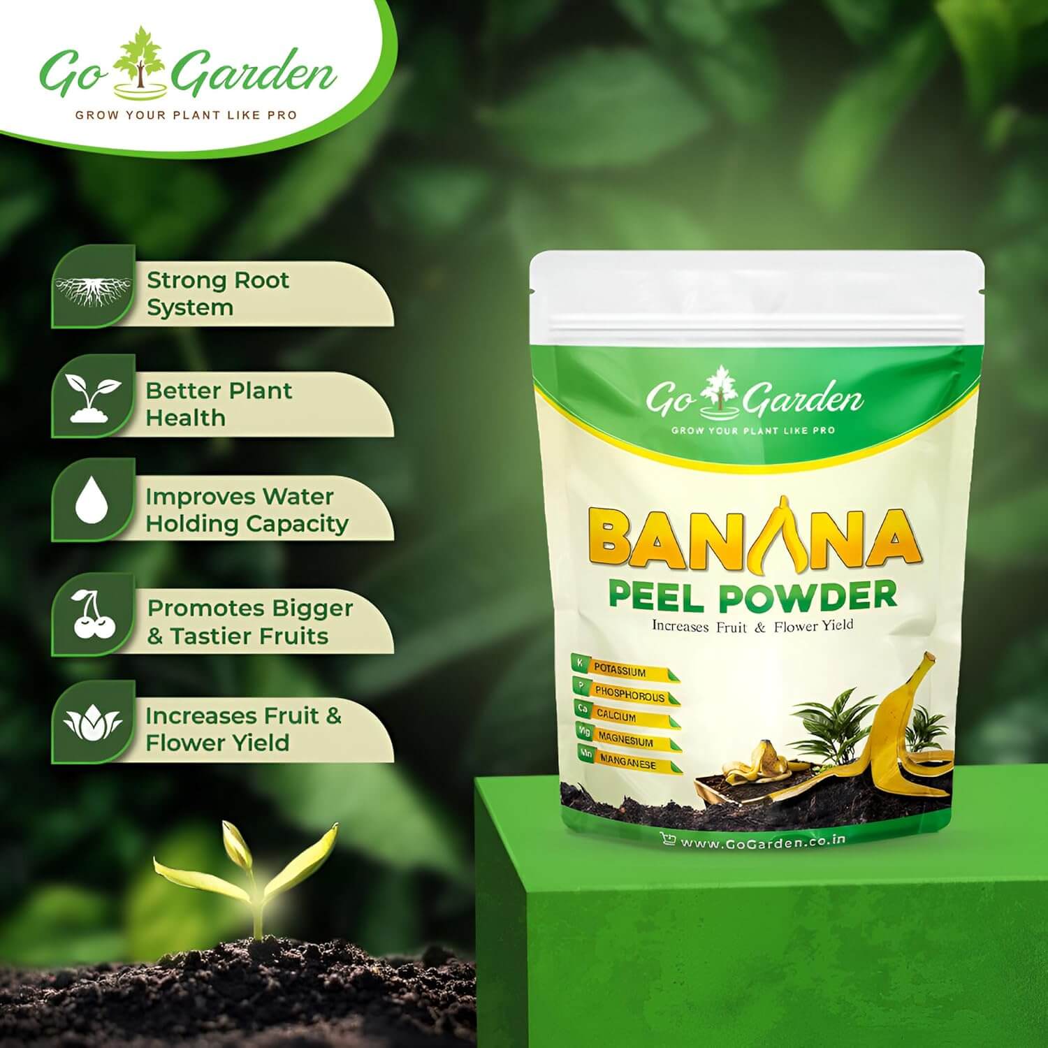 Banana Peel Powder Fertilizer for Plants | Pure & Natural Bloom Booster | Organic Fertiliser for Home Garden - Slow Releasing | Natural Growth Promoter | Flower & Fruit Booster