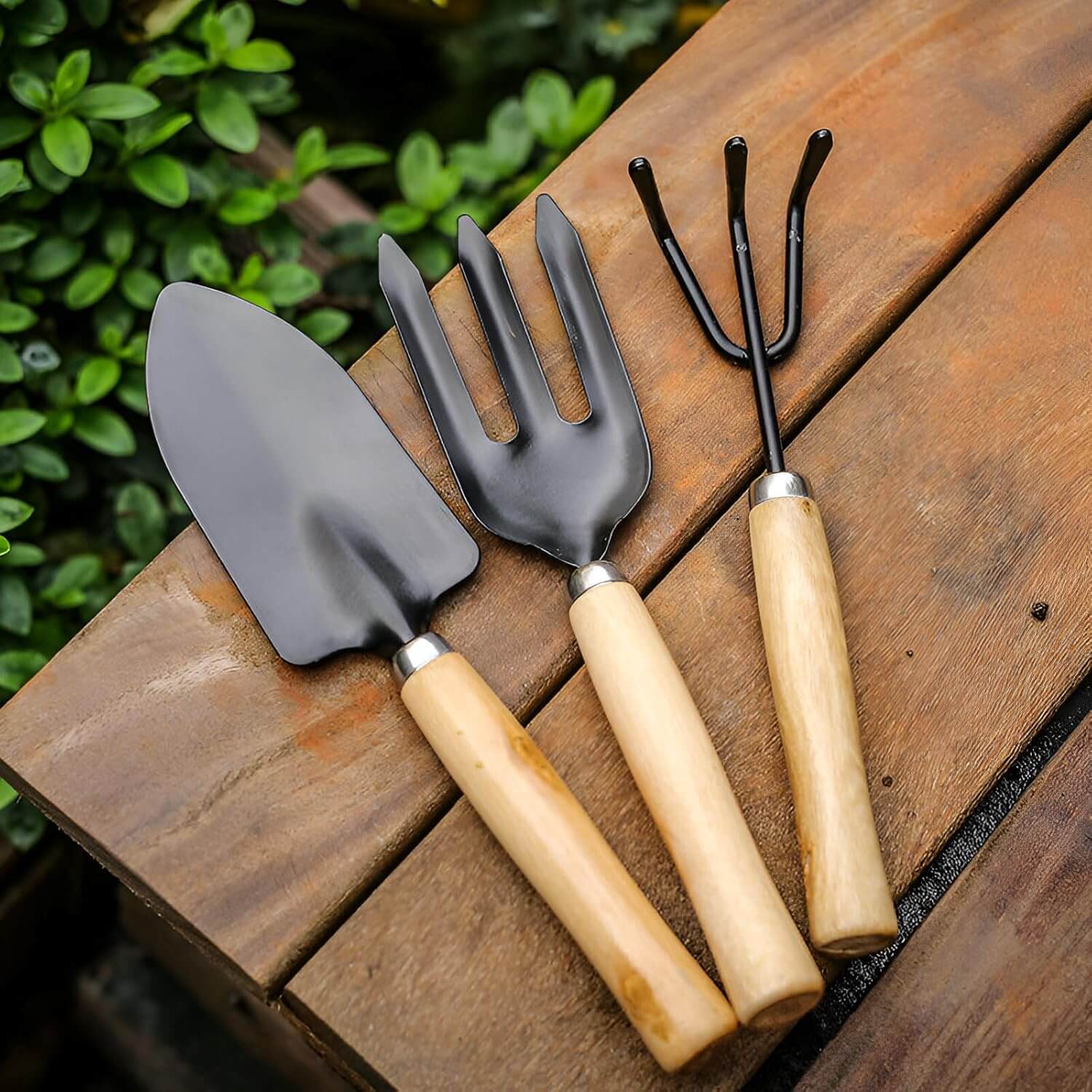 3 Pcs Gardening Hand Tool Kit for Home Gardening | Hand Cultivator, Trowel, Transplanter | Perfectly Sized for Home Garden | Ideal for Flower Pots and Lawns
