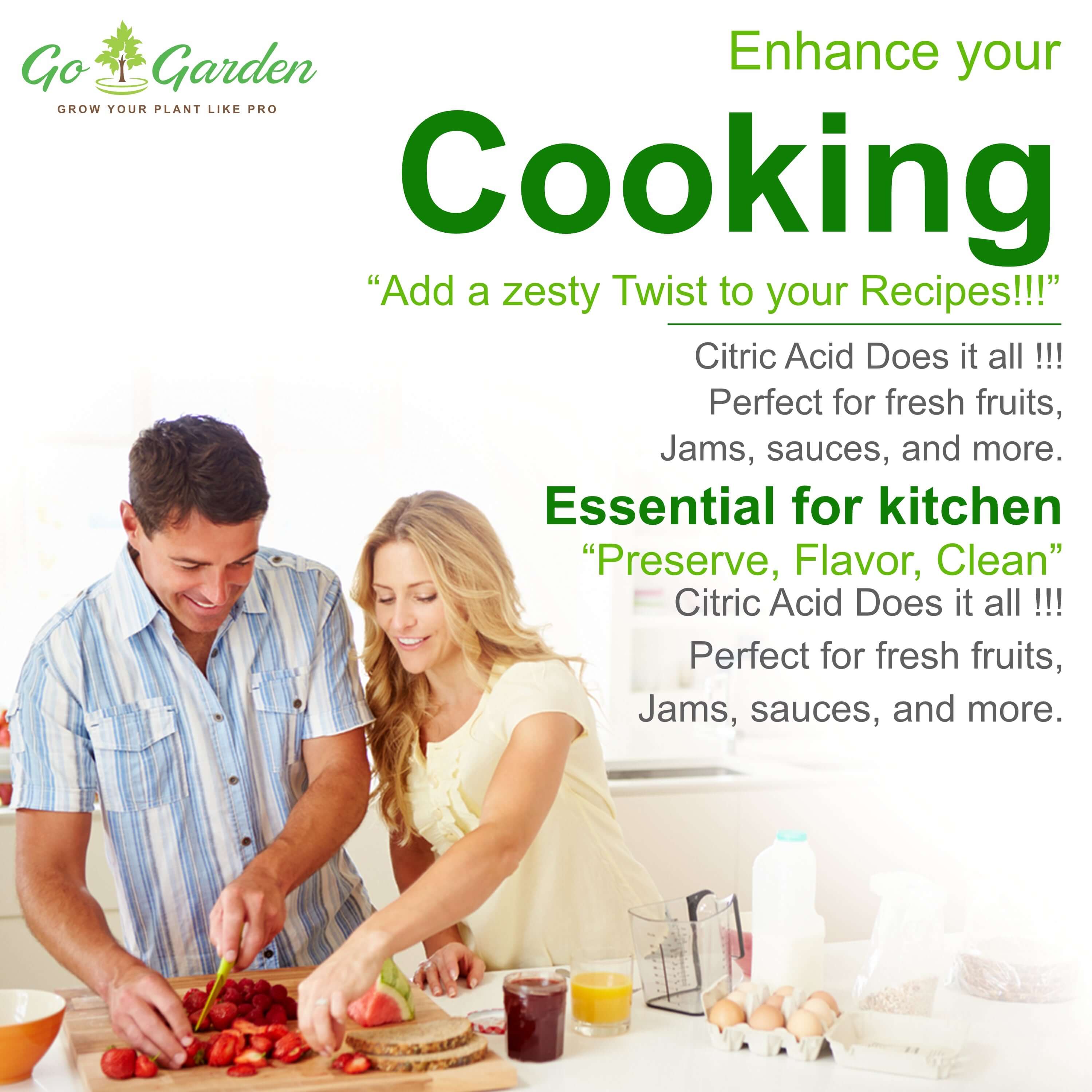 Go Garden 100% Pure Citric Acid Powder for Cleaning