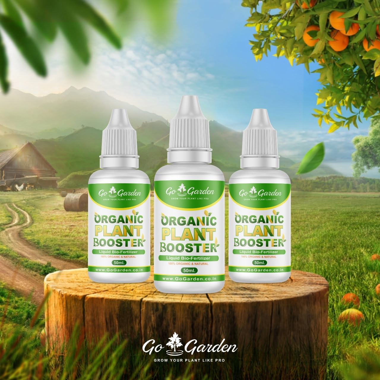 Organic Plant Boost Liquid Biofertilizer (3 x 50ml) | Fast Growth & Root Booster for All Plants | 100% Organic Fertilizer