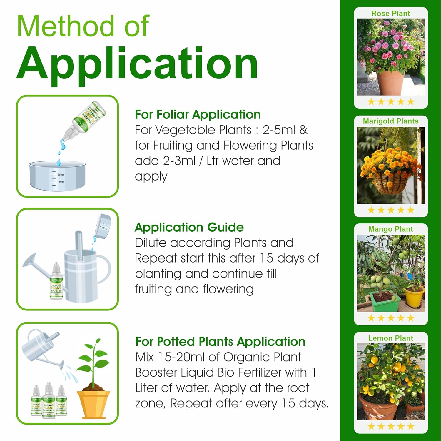 Organic Plant Boost Liquid Biofertilizer (3 x 50ml) | Fast Growth & Root Booster for All Plants | 100% Organic Fertilizer