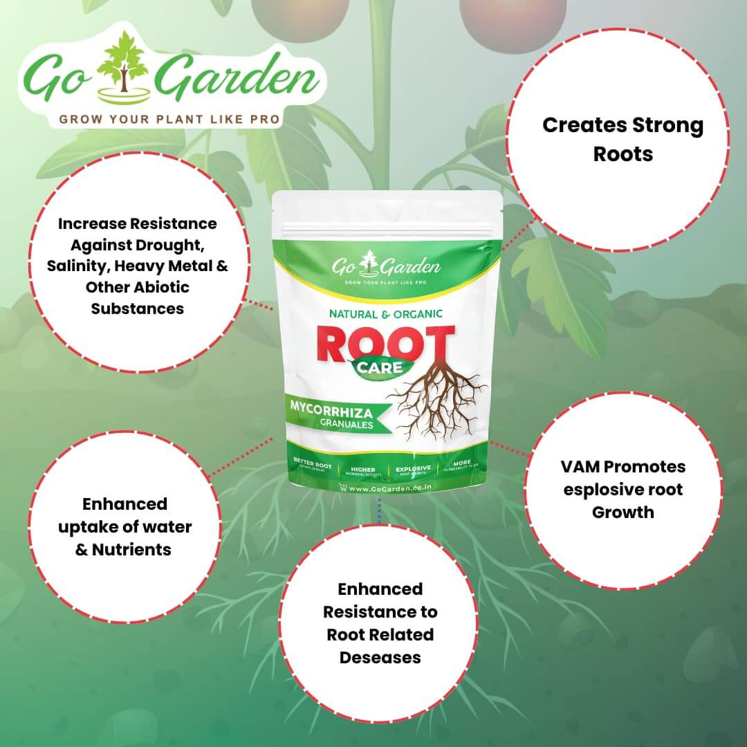 Go Garden Root Care VAM Mycorrhiza Advanced Organic Plant Fertilizer and Root Growth Enhancer 900 G