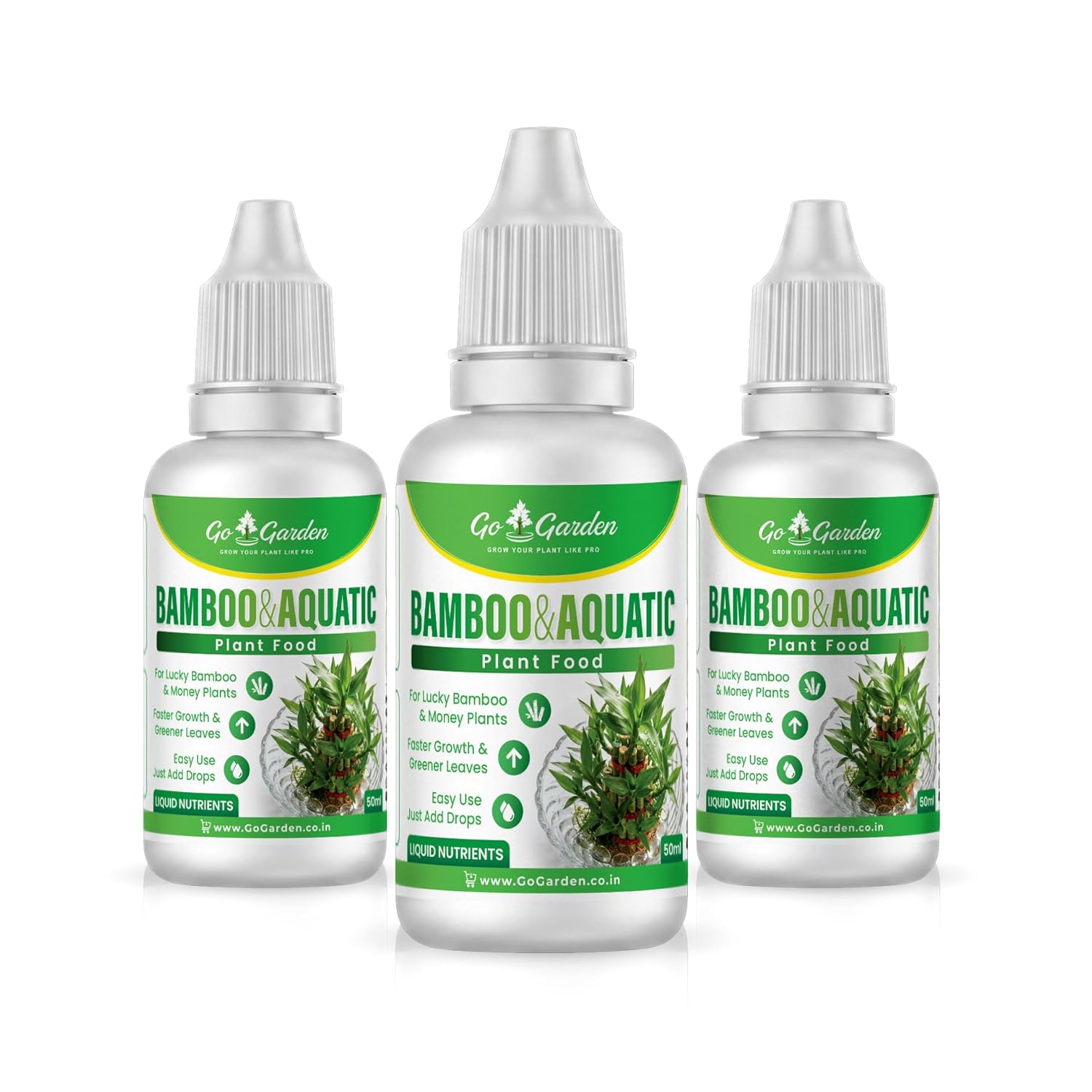 Bamboo & Aquatic Plant Food Liquid | Nutrients for Lucky Bamboo, Money Plant & Water Plants | Faster Growth & Greener Leaves | Easy Drop Application | 50 ml x1