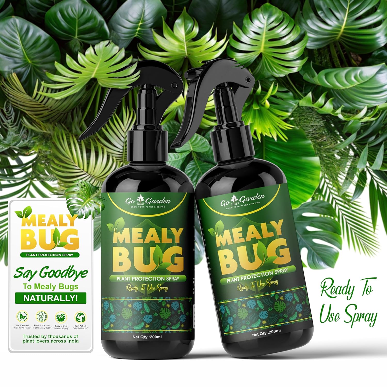 Mealy Bug Plant Protection Spray – 200ml | 100% Natural Neem & Essential Oil Formula | Kills Mealy Bugs Fast | Ready to Use