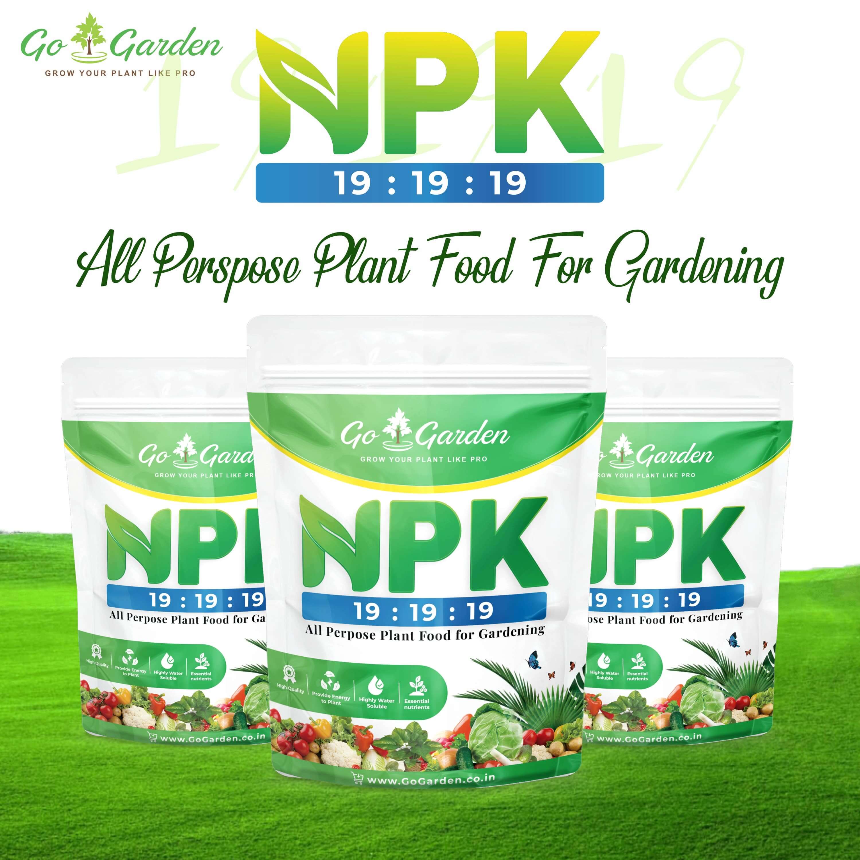 Go Garden NPK 19 19 19 Fertilizer for Plants and Gardening Purpose (450G)