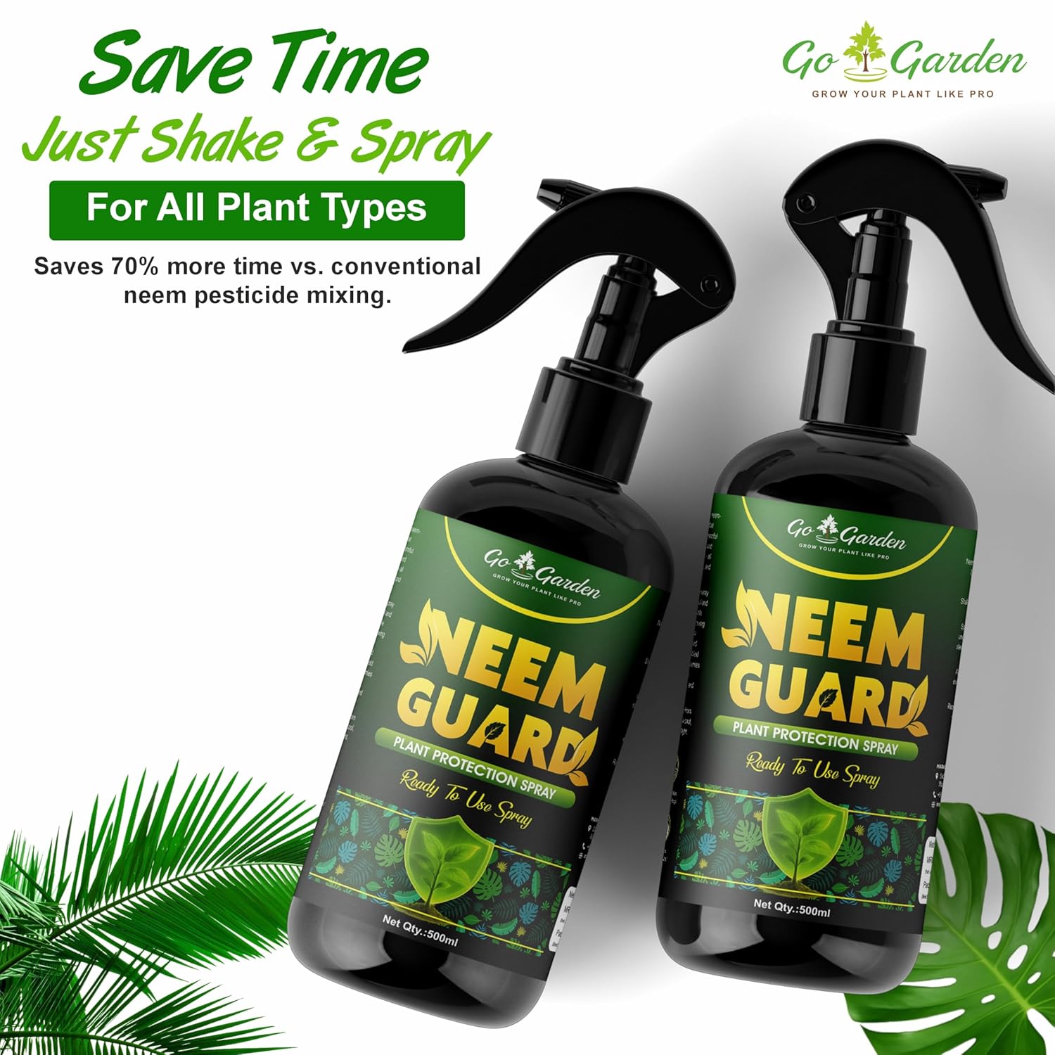 NeemGuard - Neem Oil Pest Control Spray for Plants | Ready to Use | Natural Insect Repellent for Indoor & Outdoor Gardening | 500 ml Plant Protection Spray