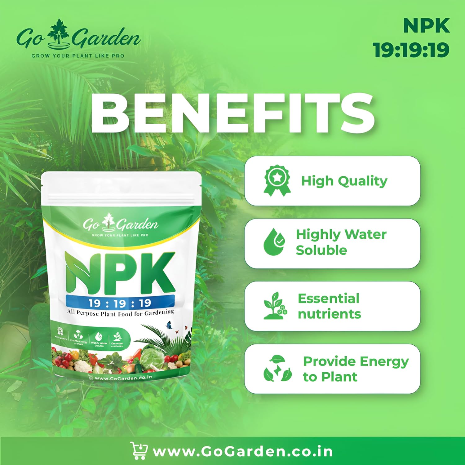 Go Garden NPK 19 19 19 Fertilizer for Plants and Gardening Purpose (45