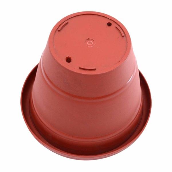 Gardening Flower Pots – 8″ Round Garden Plastic Planters in Terracotta Color – 6 PCS