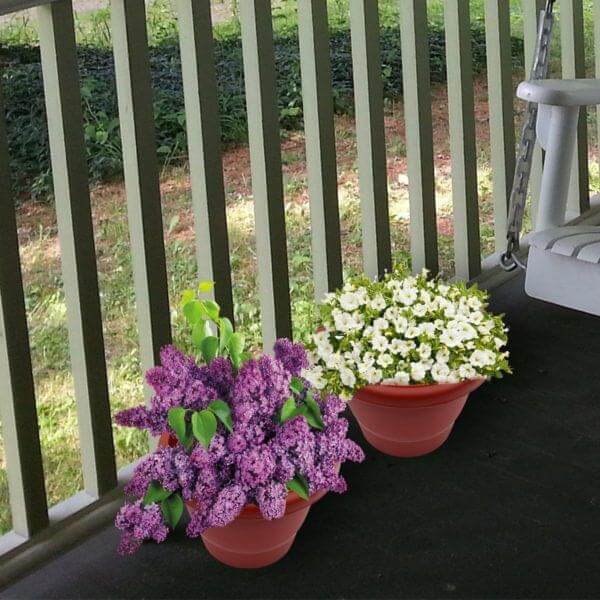 Gardening Flower Pots – 8″ Round Garden Plastic Planters in Terracotta Color – 6 PCS