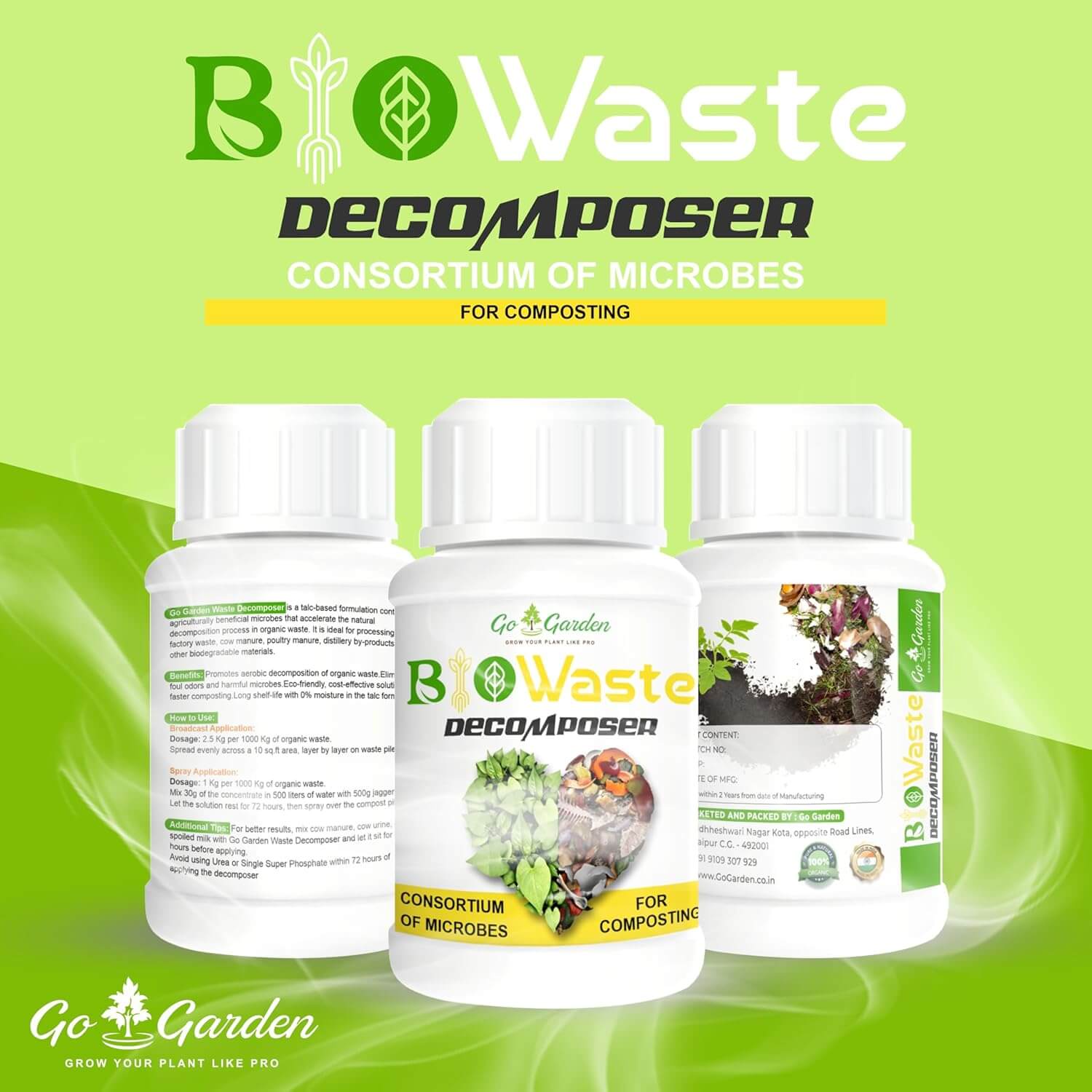 Waste Decomposer | Organic Compost Accelerator for Quick Decomposition | Ideal for Home, Garden, and Farm Use | Natural, Eco-Friendly Solution for Organic Waste Management | 250 G