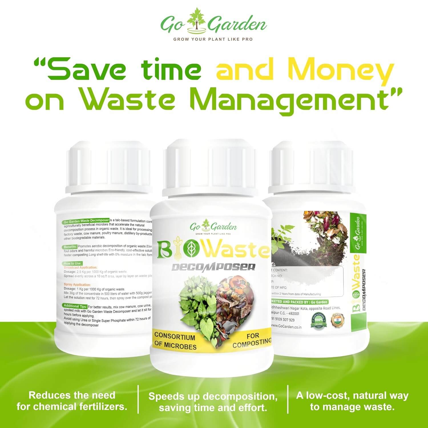 Waste Decomposer | Organic Compost Accelerator for Quick Decomposition | Ideal for Home, Garden, and Farm Use | Natural, Eco-Friendly Solution for Organic Waste Management | 250 G