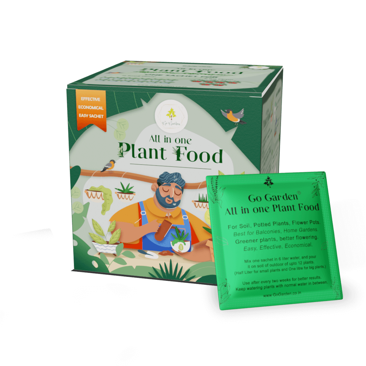 All Purpose Plant Food, Mixed Fertilizer for House Plants, Complete Nutrition with Micronutrients – for Better Plant Growth, 10 sachets, 250 gm