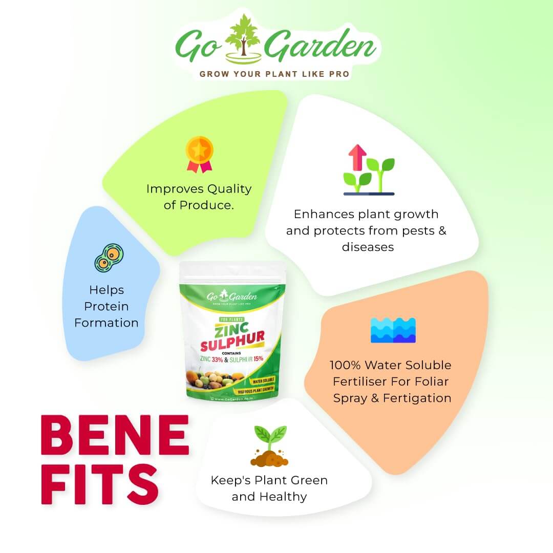 Zinc Sulphate (33%) Fertilizers - Boost Plant Growth and Health (Zinc 33% and Sulphur 15%) Micronutrient Fertilizer For Plant