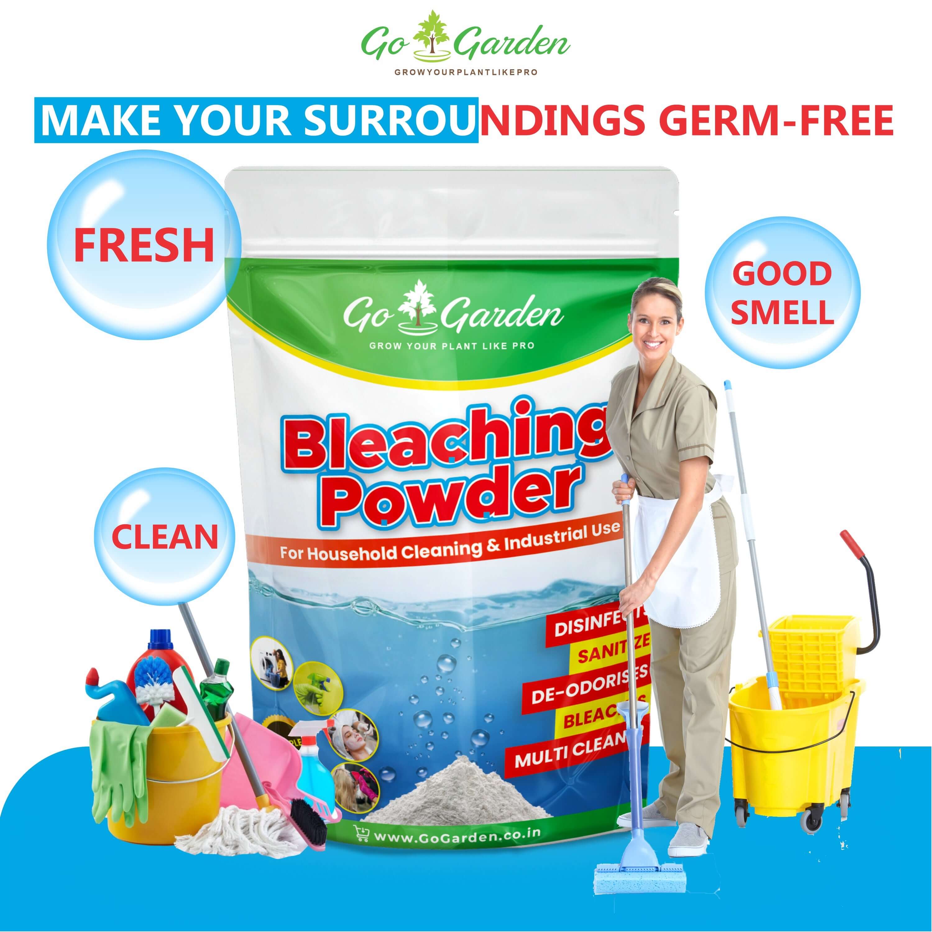 Go Garden Bleaching Powder for Bathroom 400 Grams