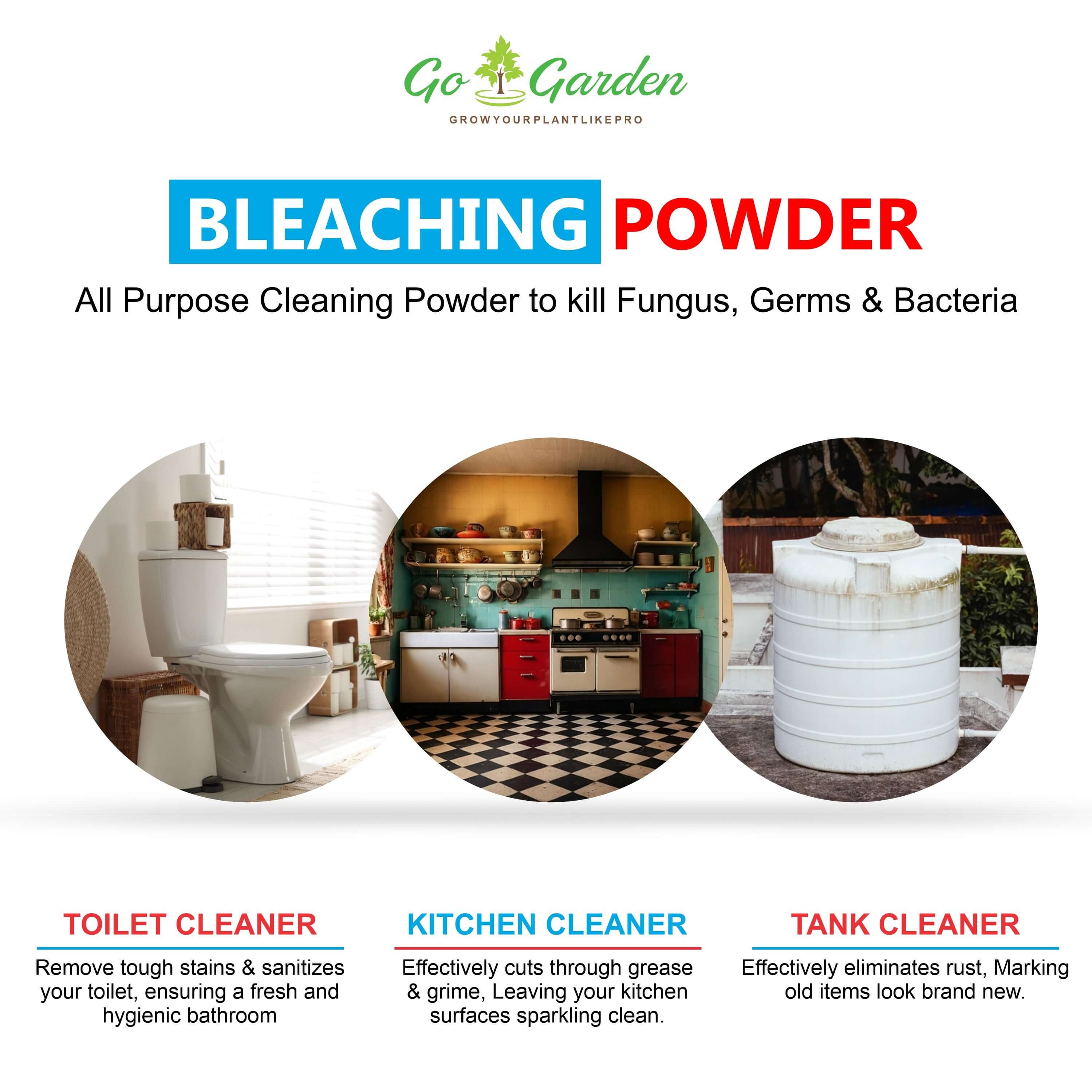 Go Garden Bleaching Powder for Bathroom 400 Grams