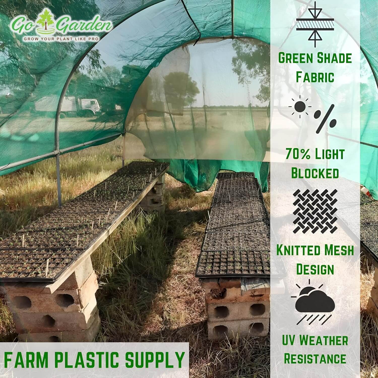 Green Shade Net 75% UV Protected  | Multi-Purpose Agro Net | Garden, Greenhouse, Terrace & Balcony Use | Durable Ideal for Farming & Gardening
